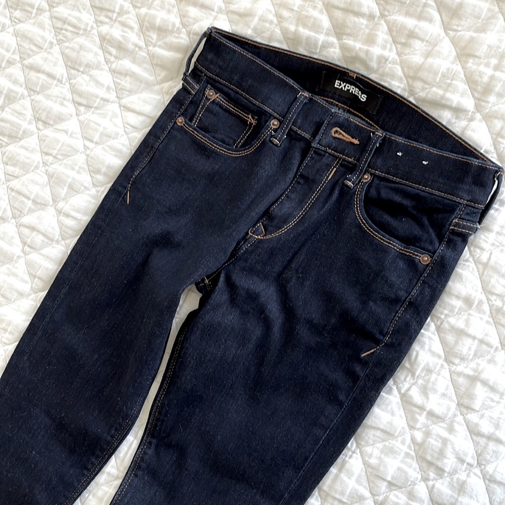Express Dark Skinny Legging Mid-rise Jeans Size 2R